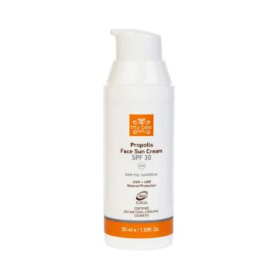 Φυσική αντηλιακή κρέμα προσώπου My Bee Face Sun Cream SPF30 για προστασία από τον ήλιο, ενυδάτωση και αντιοξειδωτική φροντίδα, 50ml.