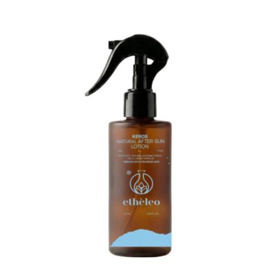 Etheleo Keros Natural After Sun 100ml, μια φυσική καταπραϋντική κρέμα για μετά τον ήλιο, σχεδιασμένη να επαναφέρει την υγρασία στην ταλαιπωρημένη από την ηλιακή ακτινοβολία επιδερμίδα, προσφέροντας άμεση αίσθηση δροσιάς, ανακούφιση από το κάψιμο και εντατική ανάπλαση.