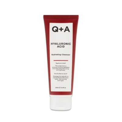 Ενυδατικό καθαριστικό προσώπου Q+A Hyaluronic Acid Hydrating Cleanser με υαλουρονικό οξύ για απαλό καθαρισμό χωρίς ξηρότητα, 125ml.